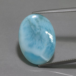 Larimar naturale blu da 14,10 ct, taglio ovale, opaco