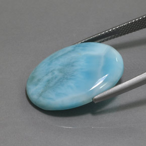 Larimar naturale blu da 14,10 ct, taglio ovale, opaco