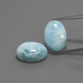 Larimar naturale blu da  ct, taglio ovale, opaco