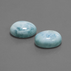 Larimar naturale blu da  ct, taglio ovale, opaco