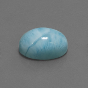 Larimar naturale blu da 7,87 ct, taglio ovale, opaco