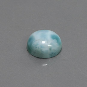Larimar naturale blu da 4,26 ct, taglio rotondo, opaco