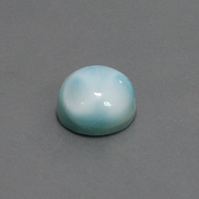 Larimar naturale blu da 4,85 ct, taglio rotondo, opaco