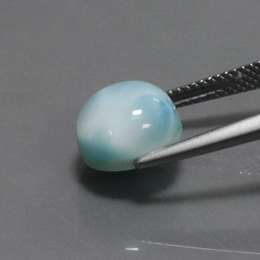 Larimar naturale blu da 4,85 ct, taglio rotondo, opaco