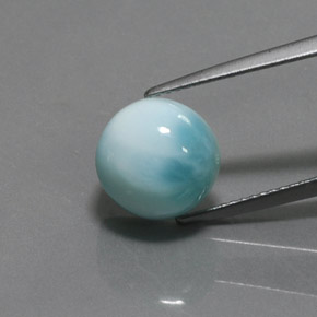 Larimar Blu naturale da 5.15 ct, Taglio rotondo, Opaco