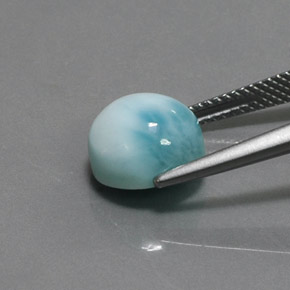 Larimar Blu naturale da 5.15 ct, Taglio rotondo, Opaco
