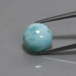 Larimar Blu naturale da 4.16 ct, Taglio rotondo, Opaco