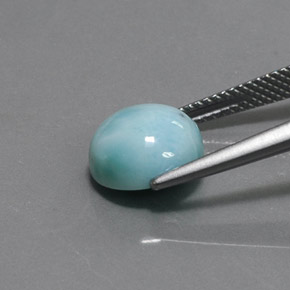 Larimar Blu naturale da 4.16 ct, Taglio rotondo, Opaco