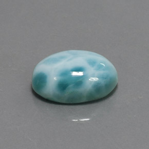 Larimar naturale blu da 6,91 ct, taglio ovale, opaco