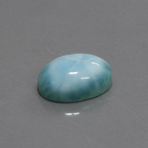 Larimar naturale blu da 7,08 ct, taglio ovale, opaco