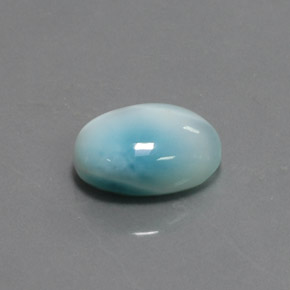 Larimar naturale blu da 7,44 ct, taglio ovale, opaco