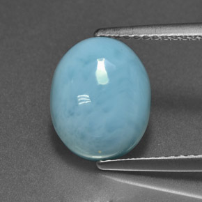 Larimar naturale blu da 3,85 ct, taglio ovale, opaco