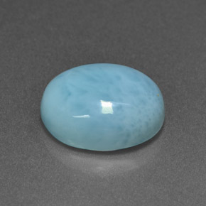 Larimar naturale blu da 3,85 ct, taglio ovale, opaco