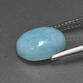 Larimar naturale blu da 3,85 ct, taglio ovale, opaco