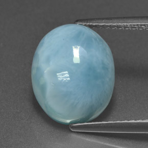 Larimar Blu naturale da 4.80 ct, Taglio ovale, Opaco