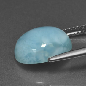 Larimar Blu naturale da 4.80 ct, Taglio ovale, Opaco