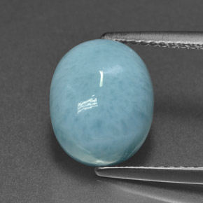 Larimar naturale blu da 4,71 ct, taglio ovale, opaco