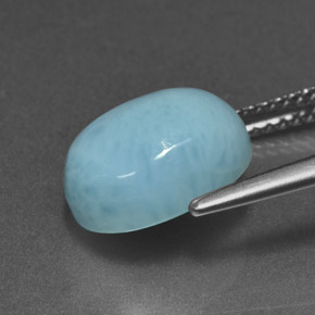 Larimar naturale blu da 4,71 ct, taglio ovale, opaco