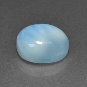 Larimar naturale blu da 4,80 ct, taglio ovale, opaco