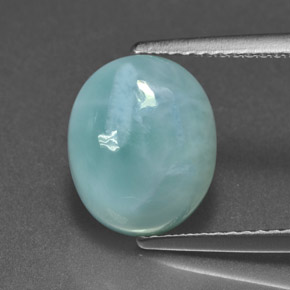 Larimar Blu naturale da 4.70 ct, Taglio ovale, Opaco