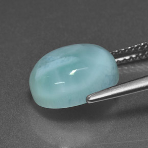 Larimar Blu naturale da 4.70 ct, Taglio ovale, Opaco