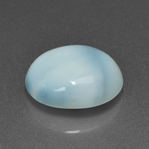 Larimar naturale blu da 4,65 ct, taglio ovale, opaco
