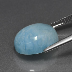 Larimar Blu naturale da 5.81 ct, Taglio ovale, Opaco