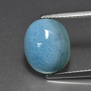 Larimar naturale blu da 5,04 ct, taglio ovale, opaco