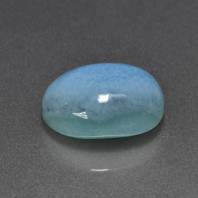 Larimar naturale blu da 5,04 ct, taglio ovale, opaco