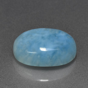 Larimar naturale blu da 6,88 ct, taglio ovale, opaco