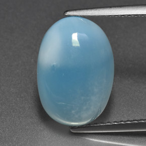 Larimar naturale blu da 7,11 ct, taglio ovale, opaco