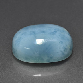 Larimar naturale blu da 11,25 ct, taglio ovale, opaco