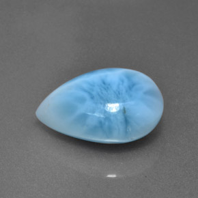 Larimar naturale blu da 5,87 ct, taglio a pera, opaco