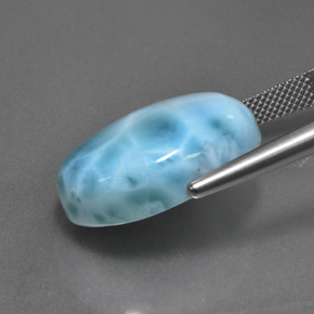 Larimar naturale blu da 24,71 ct, taglio ovale, opaco