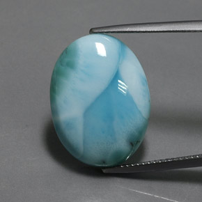 Larimar naturale blu da 15,22 ct, taglio ovale, opaco