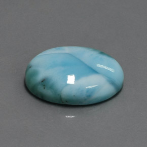 Larimar naturale blu da 15,22 ct, taglio ovale, opaco