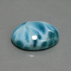 Larimar naturale blu da 15,87 ct, taglio ovale, opaco