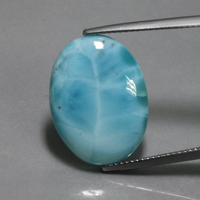 Larimar Blu naturale da 11.74 ct, Taglio ovale, Opaco