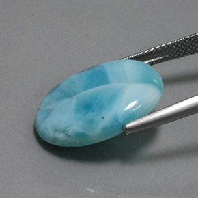 Larimar Blu naturale da 11.74 ct, Taglio ovale, Opaco