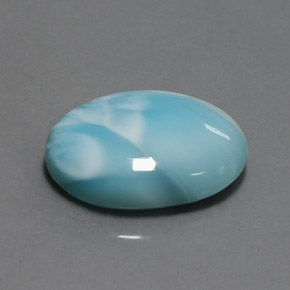 Larimar naturale blu da 15,80 ct, taglio ovale, opaco