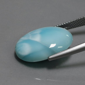 Larimar naturale blu da 15,80 ct, taglio ovale, opaco