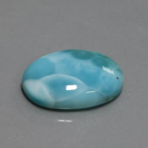 Larimar naturale blu da 14,23 ct, taglio ovale, opaco