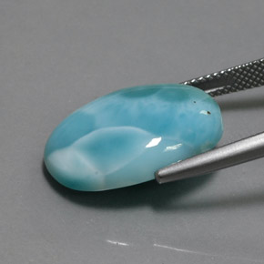 Larimar naturale blu da 14,23 ct, taglio ovale, opaco