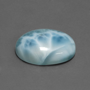 Larimar Blu naturale da 15.33 ct, Taglio ovale, Opaco