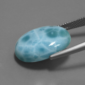 Larimar Blu naturale da 15.77 ct, Taglio ovale, Opaco