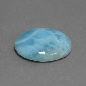 Larimar blu naturale da 11,45 ct, taglio ovale, opaco