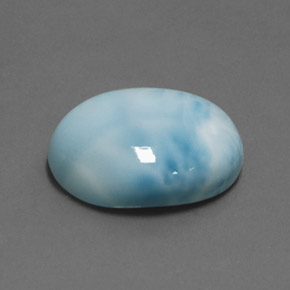 Larimar naturale blu da 18,16 ct, taglio ovale, opaco