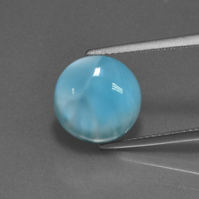 Larimar Blu naturale da 6.52 ct, Taglio rotondo, Opaco