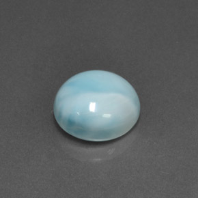 Larimar naturale blu da 6,93 ct, taglio rotondo, opaco