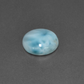 Larimar naturale blu da 4,57 ct, taglio rotondo, opaco